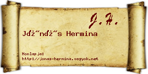 Jónás Hermina névjegykártya