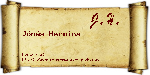 Jónás Hermina névjegykártya